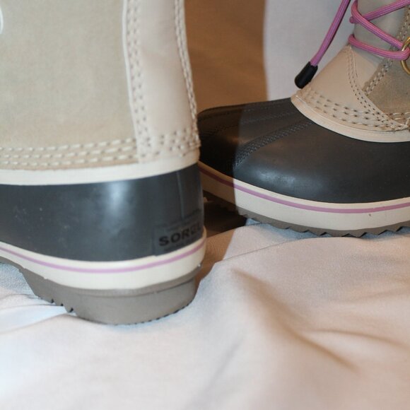 NEW YOUTH 6 WOMEN'S 7.5-8 SOREL JOAN OF ARTIC TALL WINTER LEATHER BOOTS‎ TAN - Picture 6 of 7
